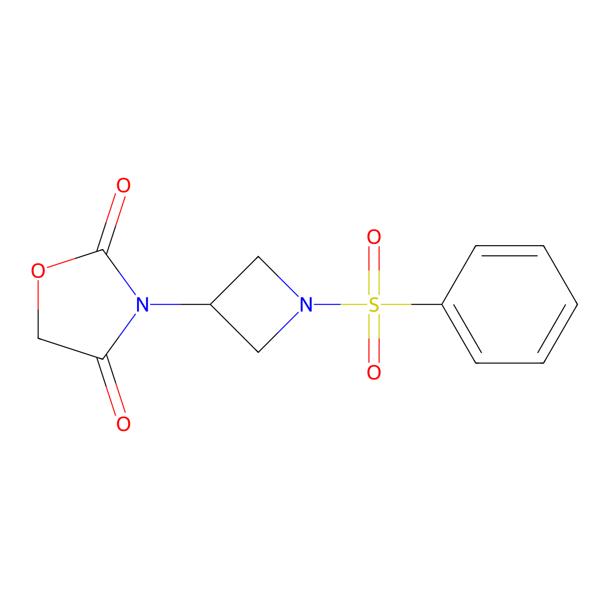 3-(1-(Phenylsulfonyl)azetidin-3-yl)oxazolidine-2,4-dione molecular structure, CAS 2034309-78-7