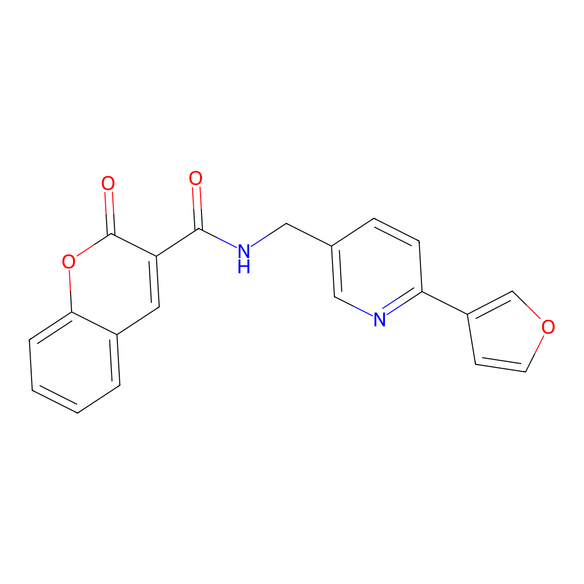 N-((6-(furan-3-yl)pyridin-3-yl)methyl)-2-oxo-2H-chromene-3-carboxamide molecular structure, CAS 2034309-79-8