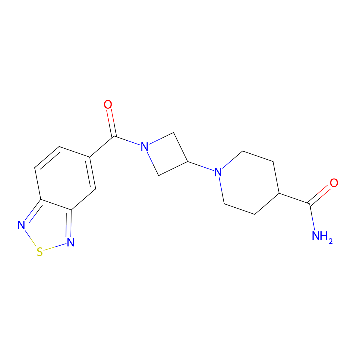 1-(1-(Benzo[c][1,2,5]thiadiazole-5-carbonyl)azetidin-3-yl)piperidine-4-carboxamide molecular structure, CAS 2034309-81-2