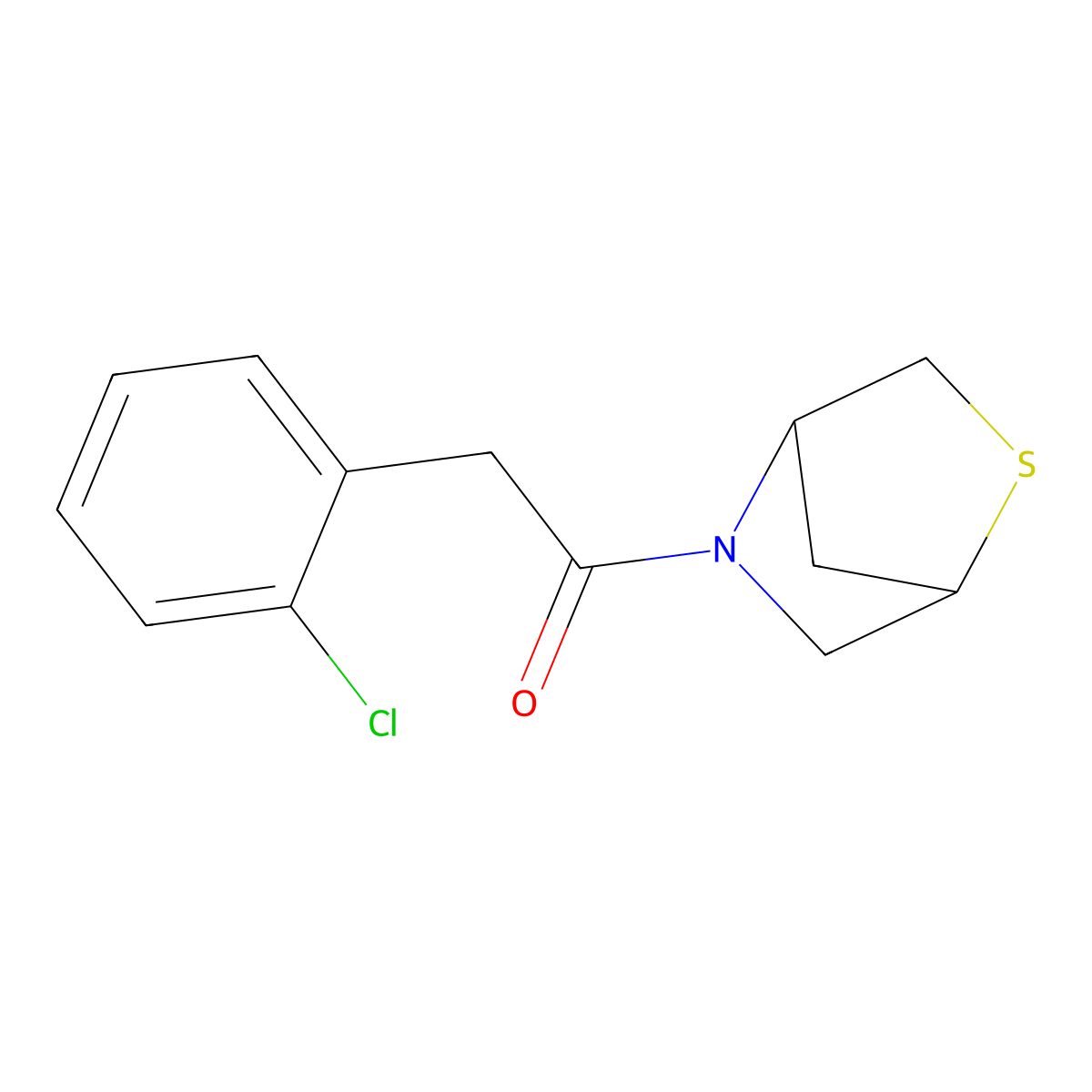 1-(2-Thia-5-azabicyclo[2.2.1]heptan-5-yl)-2-(2-chlorophenyl)ethanone molecular structure, CAS 2034309-83-4