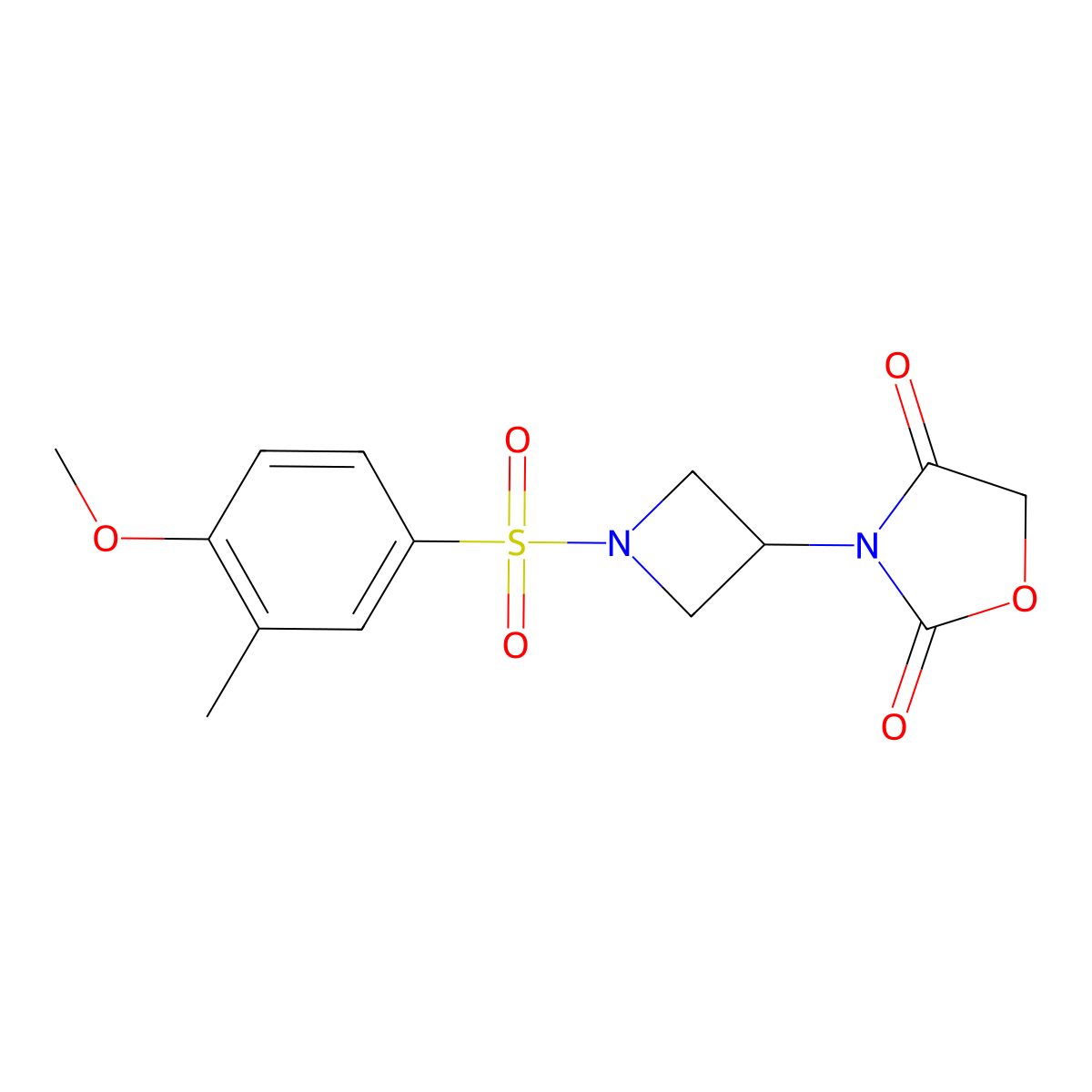 3-(1-((4-Methoxy-3-methylphenyl)sulfonyl)azetidin-3-yl)oxazolidine-2,4-dione molecular structure, CAS 2034309-85-6