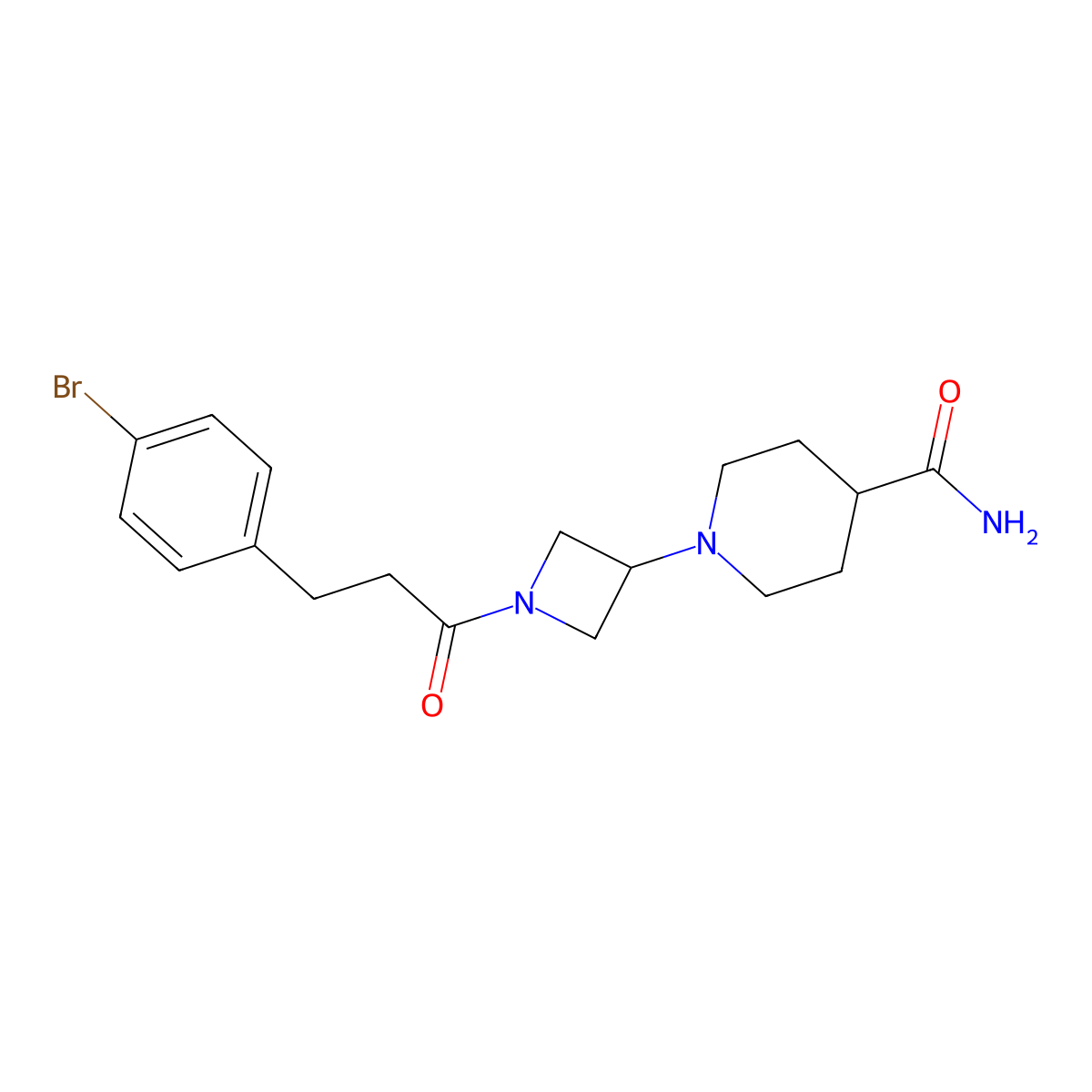 1-(1-(3-(4-Bromophenyl)propanoyl)azetidin-3-yl)piperidine-4-carboxamide molecular structure, CAS 2034309-91-4
