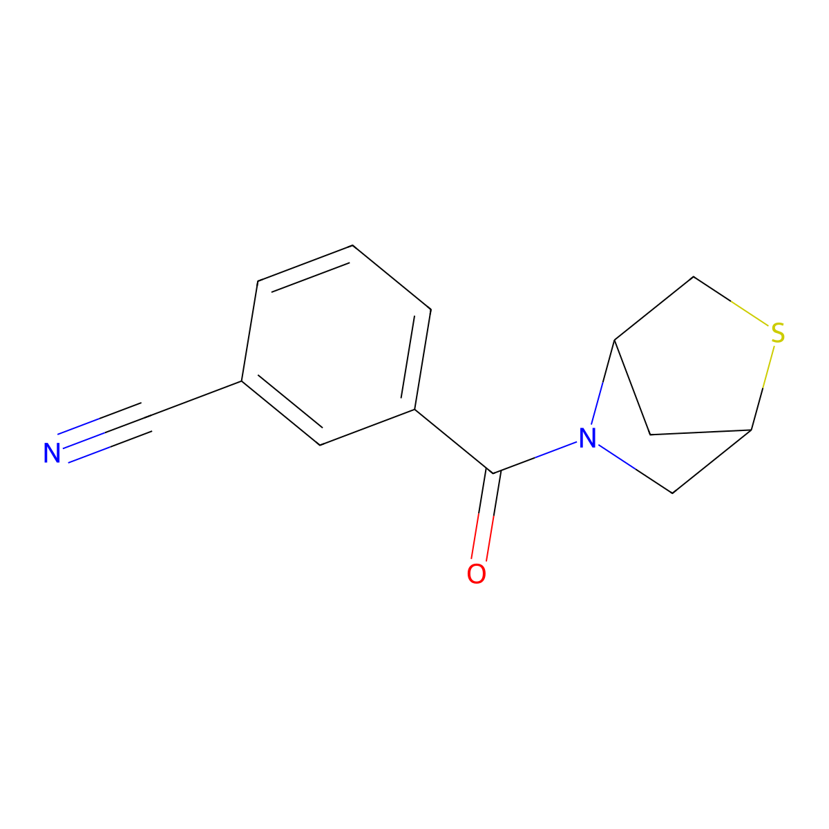 3-{2-Thia-5-azabicyclo[2.2.1]heptane-5-carbonyl}benzonitrile molecular structure, CAS 2034309-95-8