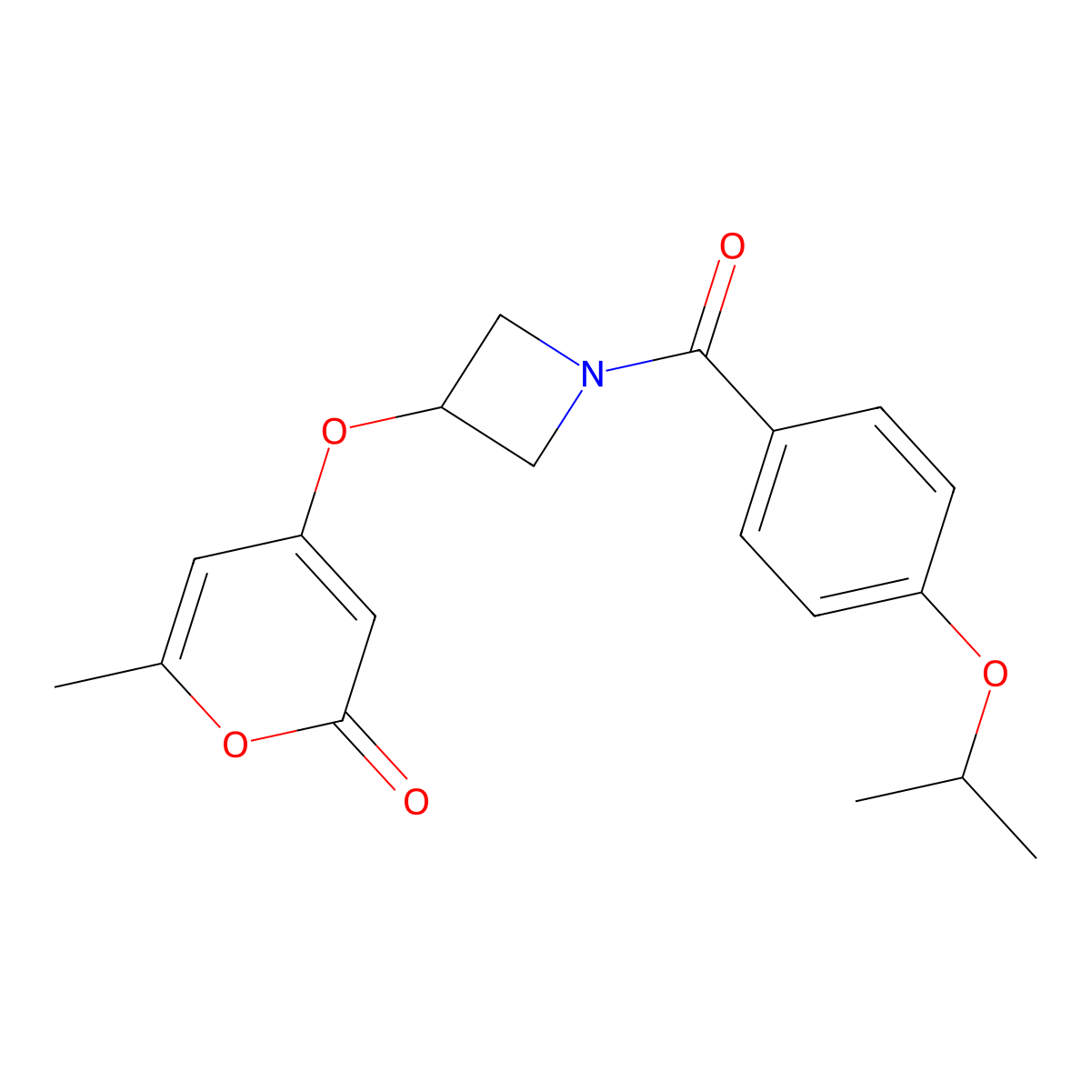 4-((1-(4-isopropoxybenzoyl)azetidin-3-yl)oxy)-6-methyl-2H-pyran-2-one molecular structure, CAS 2034309-97-0