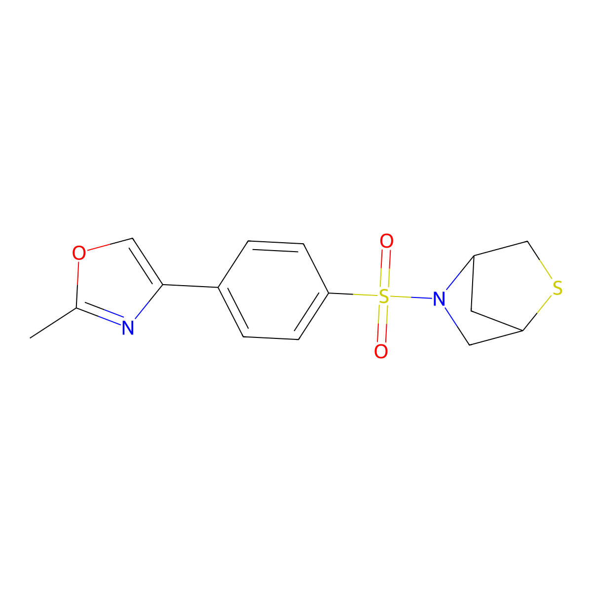 4-(4-(2-Thia-5-azabicyclo[2.2.1]heptan-5-ylsulfonyl)phenyl)-2-methyloxazole molecular structure, CAS 2034310-03-5