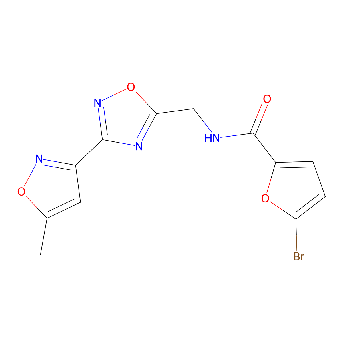 5-bromo-N-((3-(5-methylisoxazol-3-yl)-1,2,4-oxadiazol-5-yl)methyl)furan-2-carboxamide molecular structure, CAS 2034310-10-4