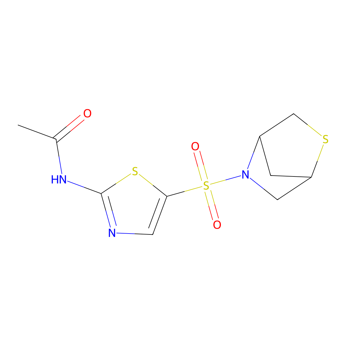 N-(5-(2-thia-5-azabicyclo[2.2.1]heptan-5-ylsulfonyl)thiazol-2-yl)acetamide molecular structure, CAS 2034310-13-7