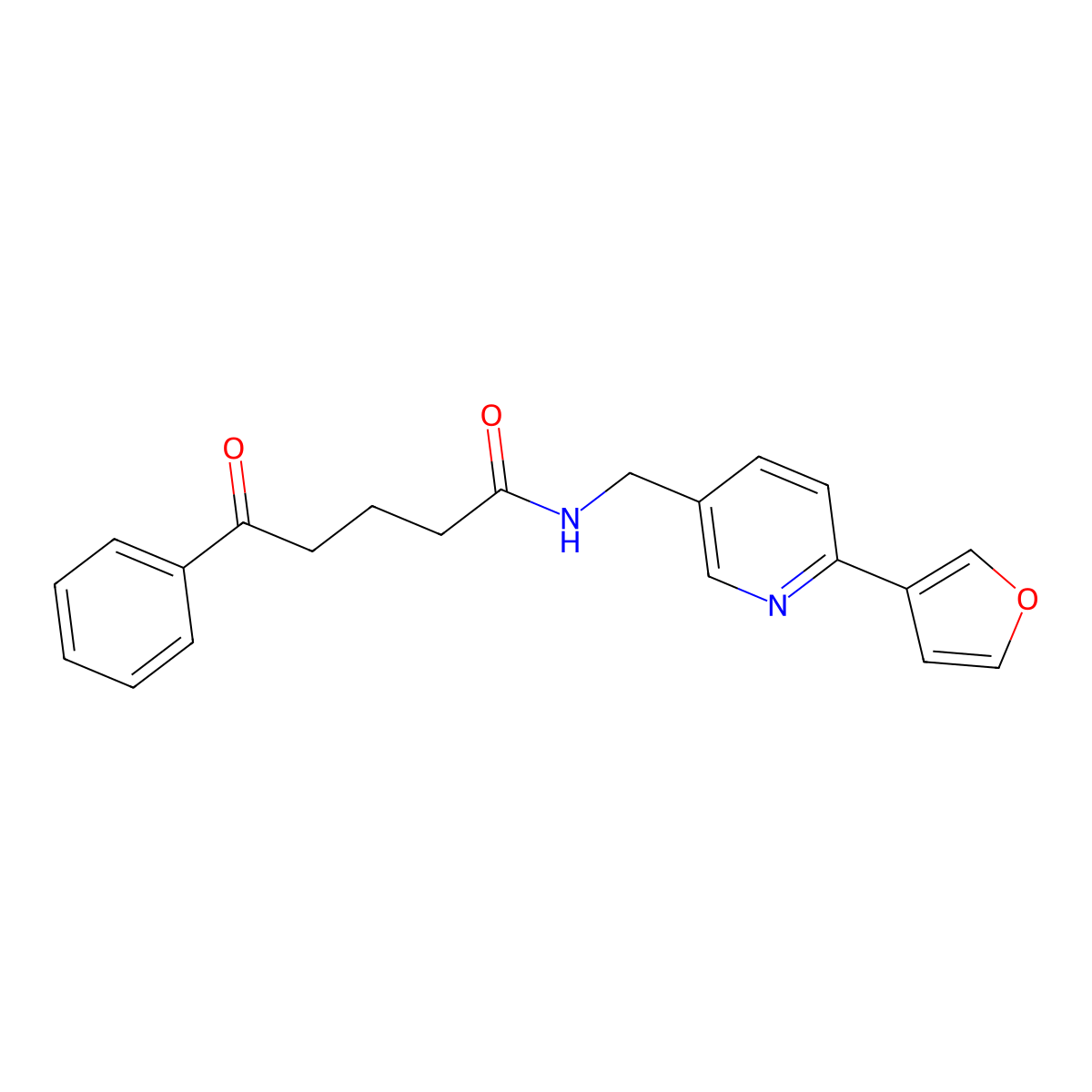 N-((6-(furan-3-yl)pyridin-3-yl)methyl)-5-oxo-5-phenylpentanamide molecular structure, CAS 2034310-14-8