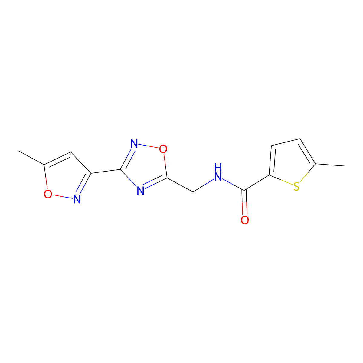 5-methyl-N-((3-(5-methylisoxazol-3-yl)-1,2,4-oxadiazol-5-yl)methyl)thiophene-2-carboxamide molecular structure, CAS 2034310-17-1
