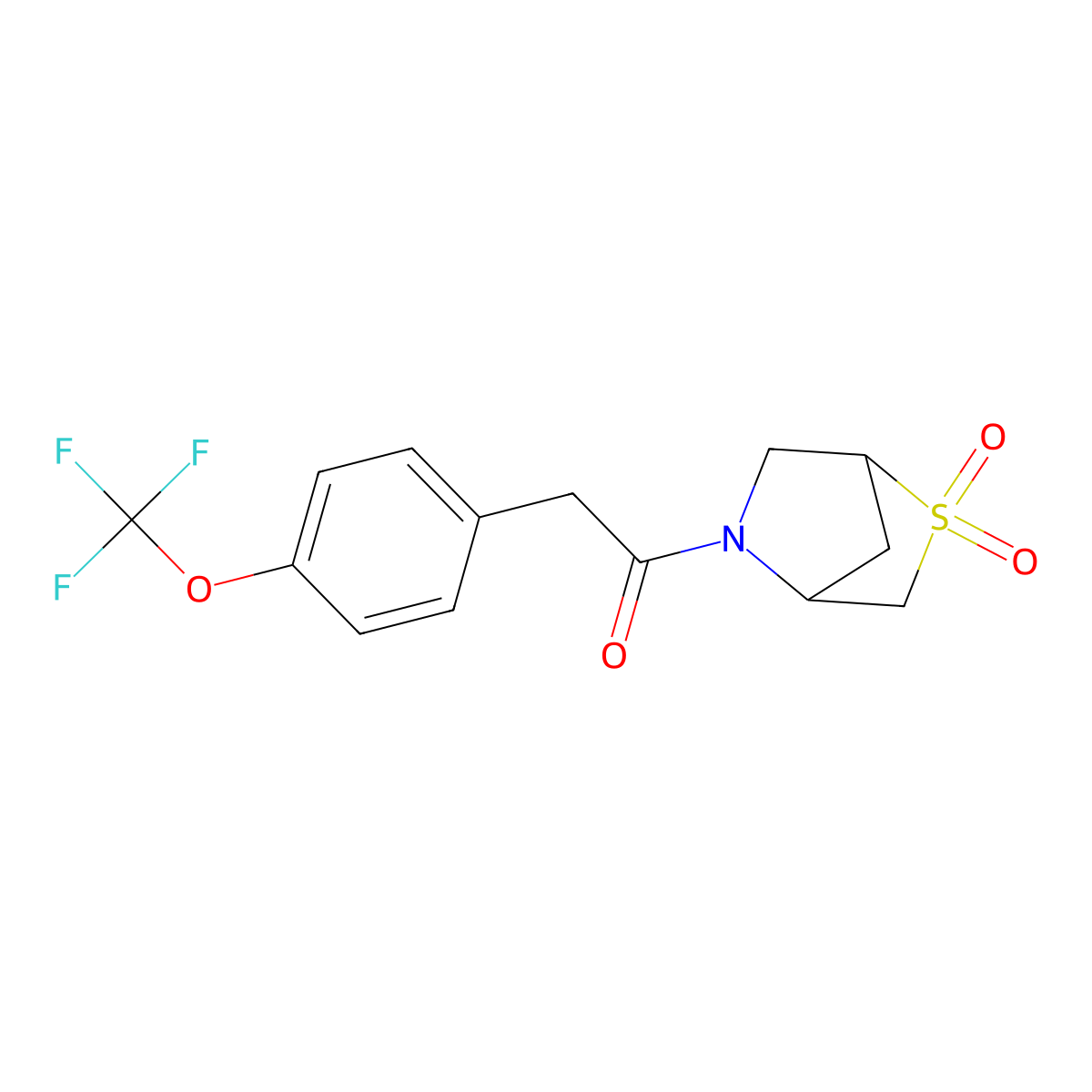 1-(2,2-Dioxido-2-thia-5-azabicyclo[2.2.1]heptan-5-yl)-2-(4-(trifluoromethoxy)phenyl)ethanone molecular structure, CAS 2034310-22-8