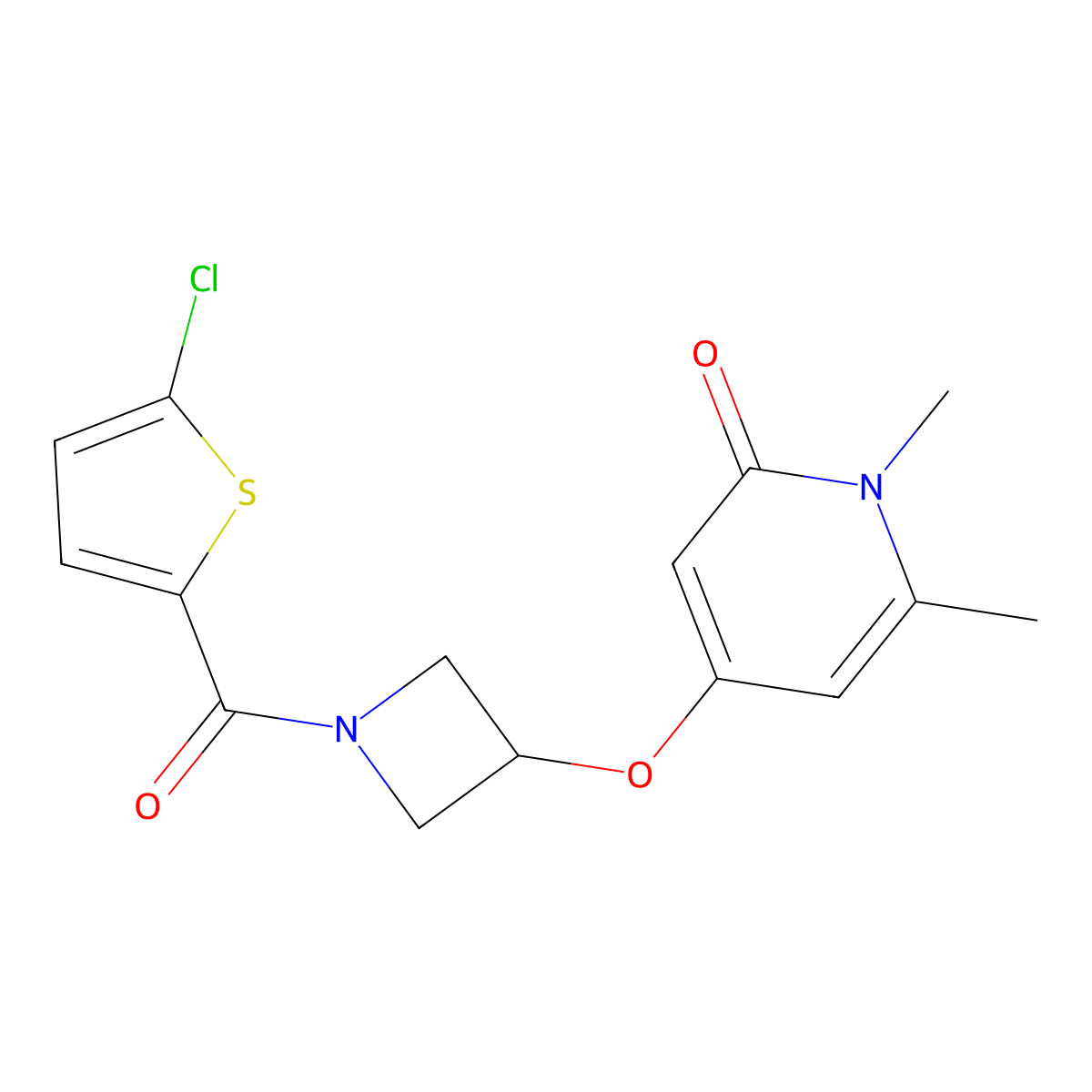 4-((1-(5-chlorothiophene-2-carbonyl)azetidin-3-yl)oxy)-1,6-dimethylpyridin-2(1H)-one molecular structure, CAS 2034310-23-9