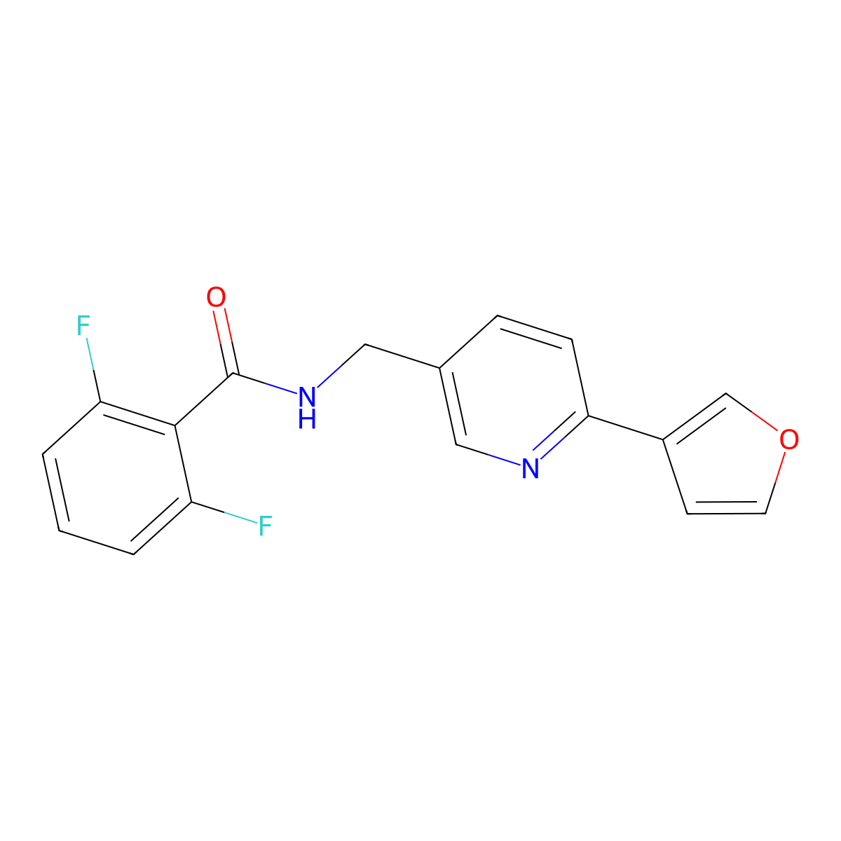2,6-difluoro-N-{[6-(furan-3-yl)pyridin-3-yl]methyl}benzamide molecular structure, CAS 2034310-27-3