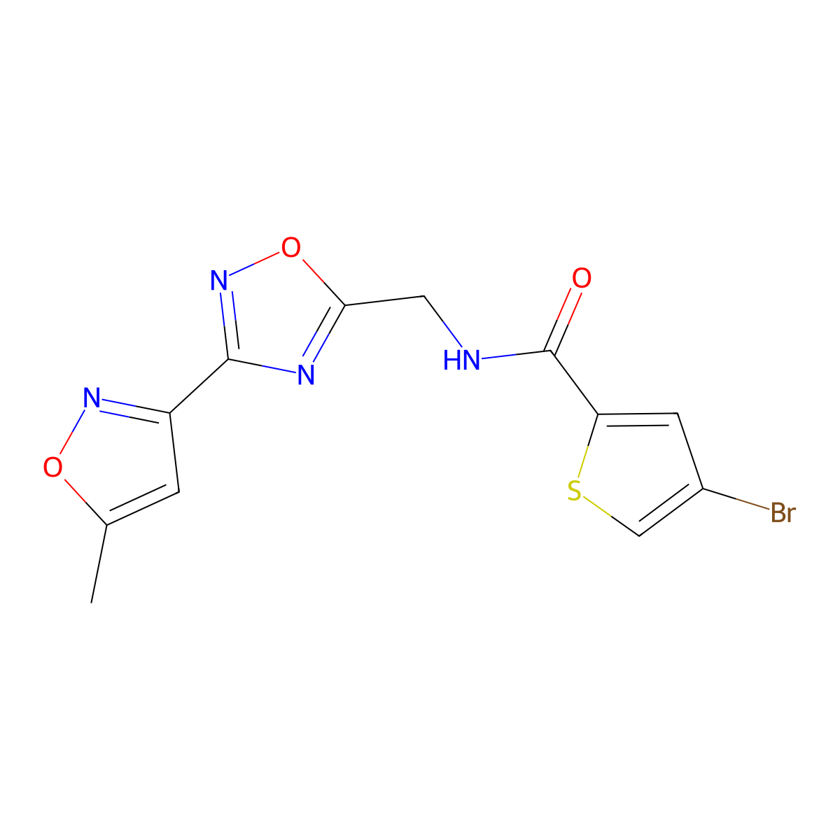 4-bromo-N-((3-(5-methylisoxazol-3-yl)-1,2,4-oxadiazol-5-yl)methyl)thiophene-2-carboxamide molecular structure, CAS 2034310-31-9
