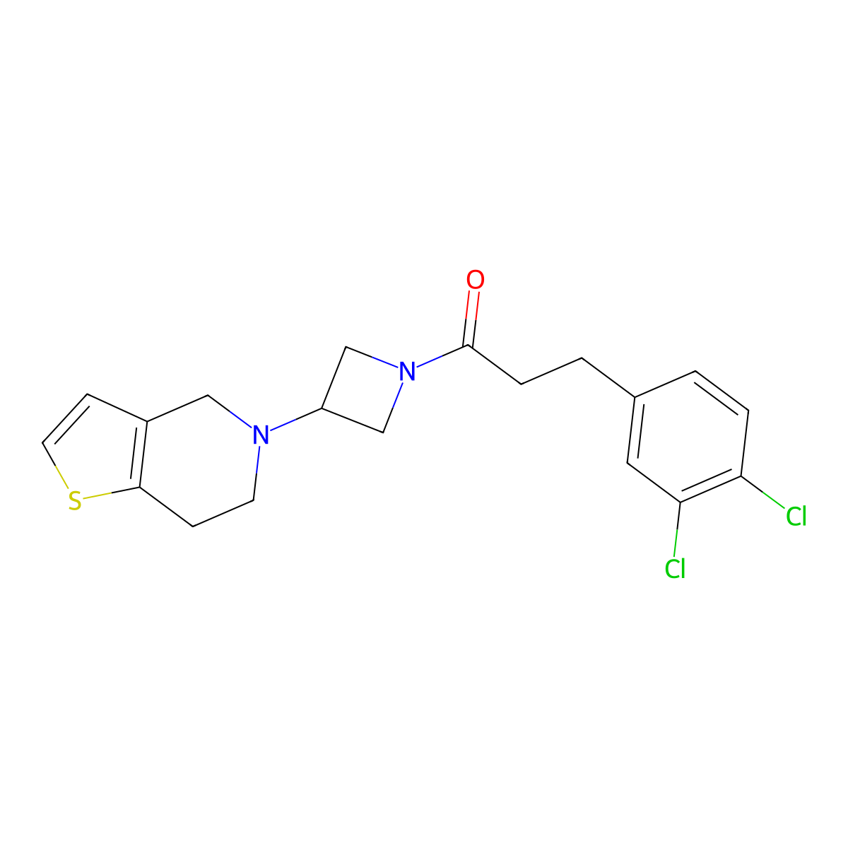 3-(3,4-dichlorophenyl)-1-(3-(6,7-dihydrothieno[3,2-c]pyridin-5(4H)-yl)azetidin-1-yl)propan-1-one molecular structure, CAS 2034310-38-6