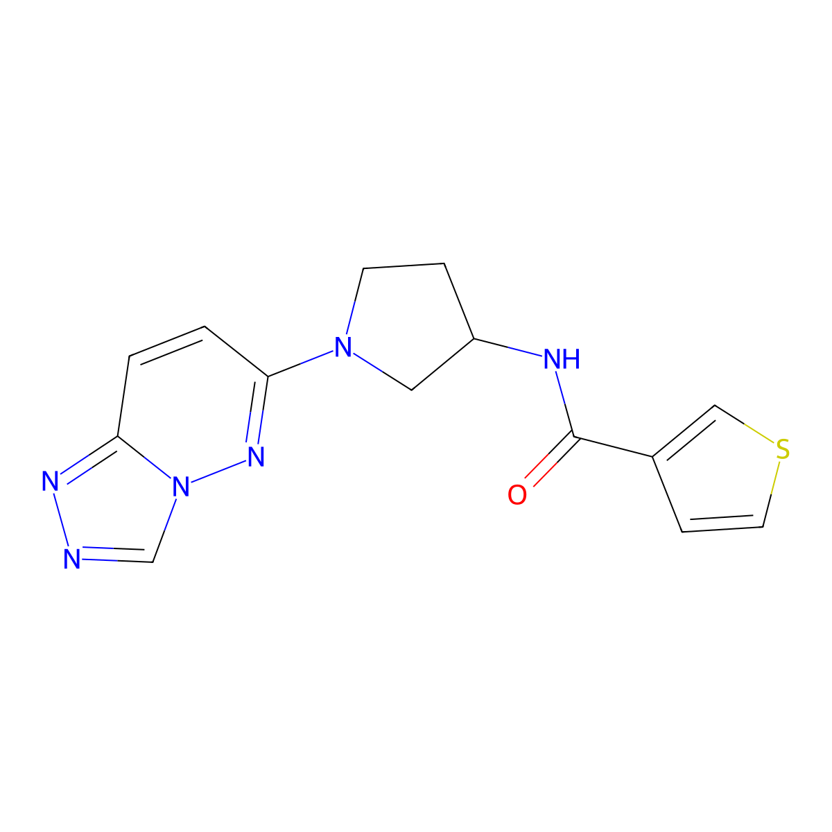 N-(1-{[1,2,4]triazolo[4,3-b]pyridazin-6-yl}pyrrolidin-3-yl)thiophene-3-carboxamide molecular structure, CAS 2034310-42-2