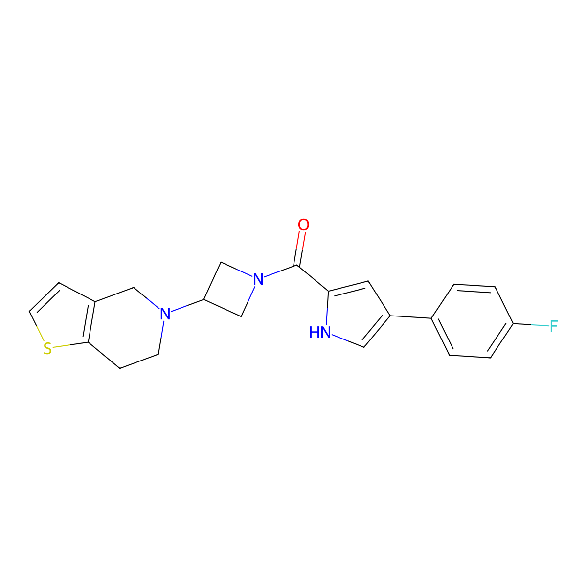 (3-(6,7-dihydrothieno[3,2-c]pyridin-5(4H)-yl)azetidin-1-yl)(4-(4-fluorophenyl)-1H-pyrrol-2-yl)methanone molecular structure, CAS 2034310-44-4