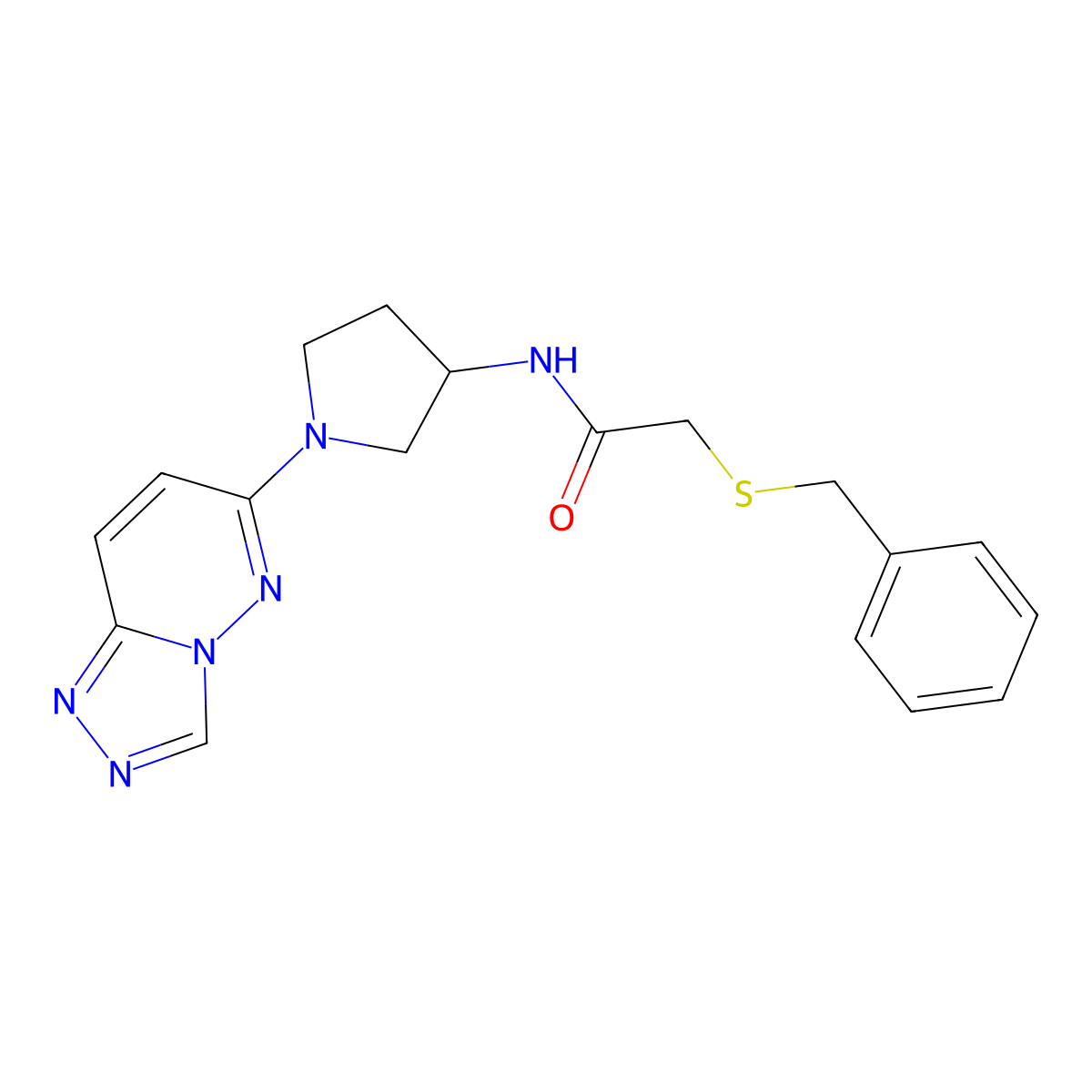 N-(1-([1,2,4]triazolo[4,3-b]pyridazin-6-yl)pyrrolidin-3-yl)-2-(benzylthio)acetamide molecular structure, CAS 2034310-46-6
