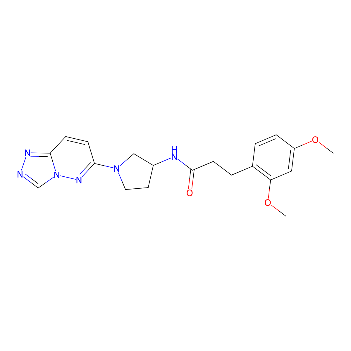 N-(1-([1,2,4]triazolo[4,3-b]pyridazin-6-yl)pyrrolidin-3-yl)-3-(2,4-dimethoxyphenyl)propanamide molecular structure, CAS 2034310-57-9