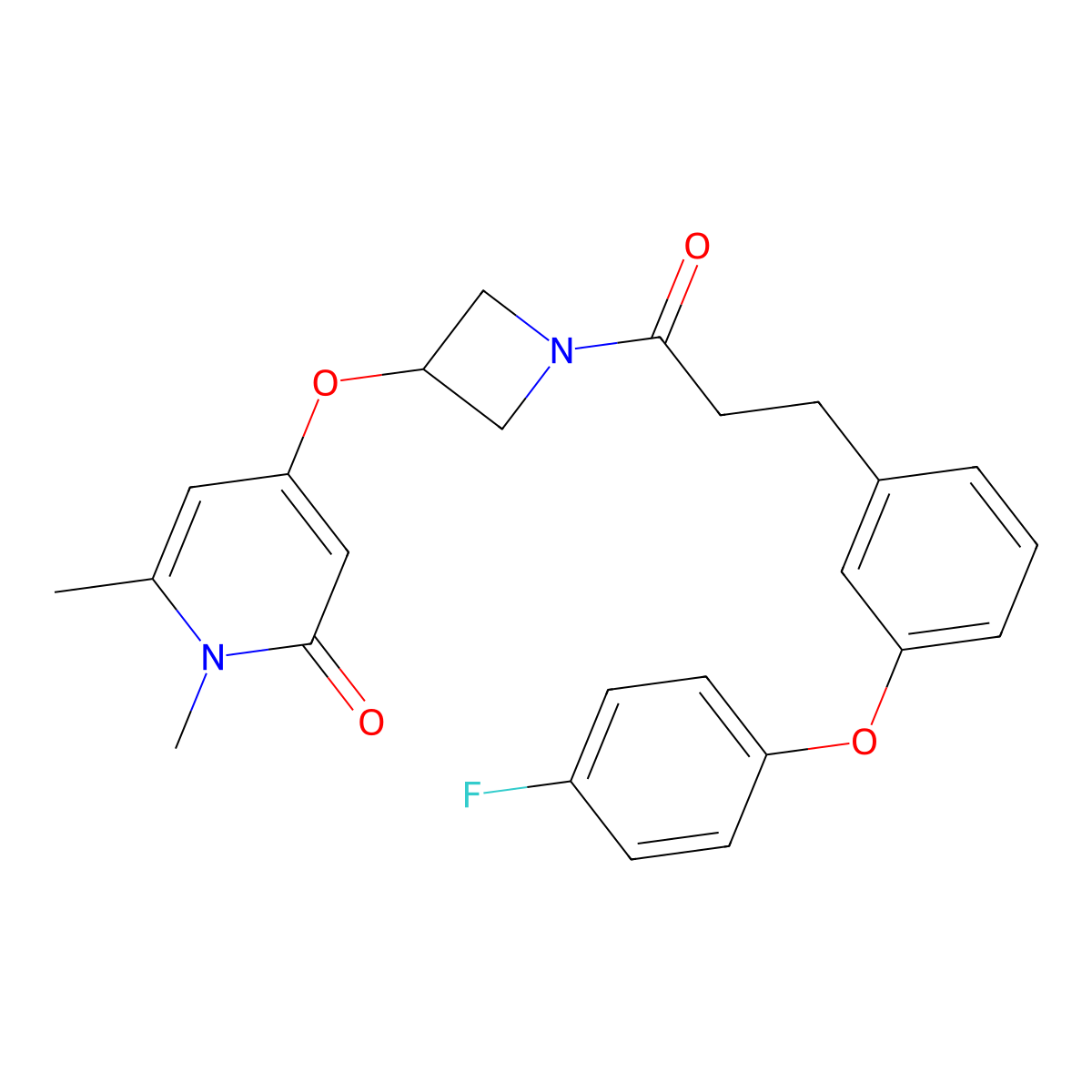 4-((1-(3-(3-(4-fluorophenoxy)phenyl)propanoyl)azetidin-3-yl)oxy)-1,6-dimethylpyridin-2(1H)-one molecular structure, CAS 2034310-62-6