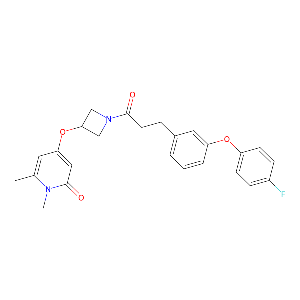 4-((1-(3-(3-(4-fluorophenoxy)phenyl)propanoyl)azetidin-3-yl)oxy)-1,6-dimethylpyridin-2(1H)-one molecular structure, CAS 2034310-62-6