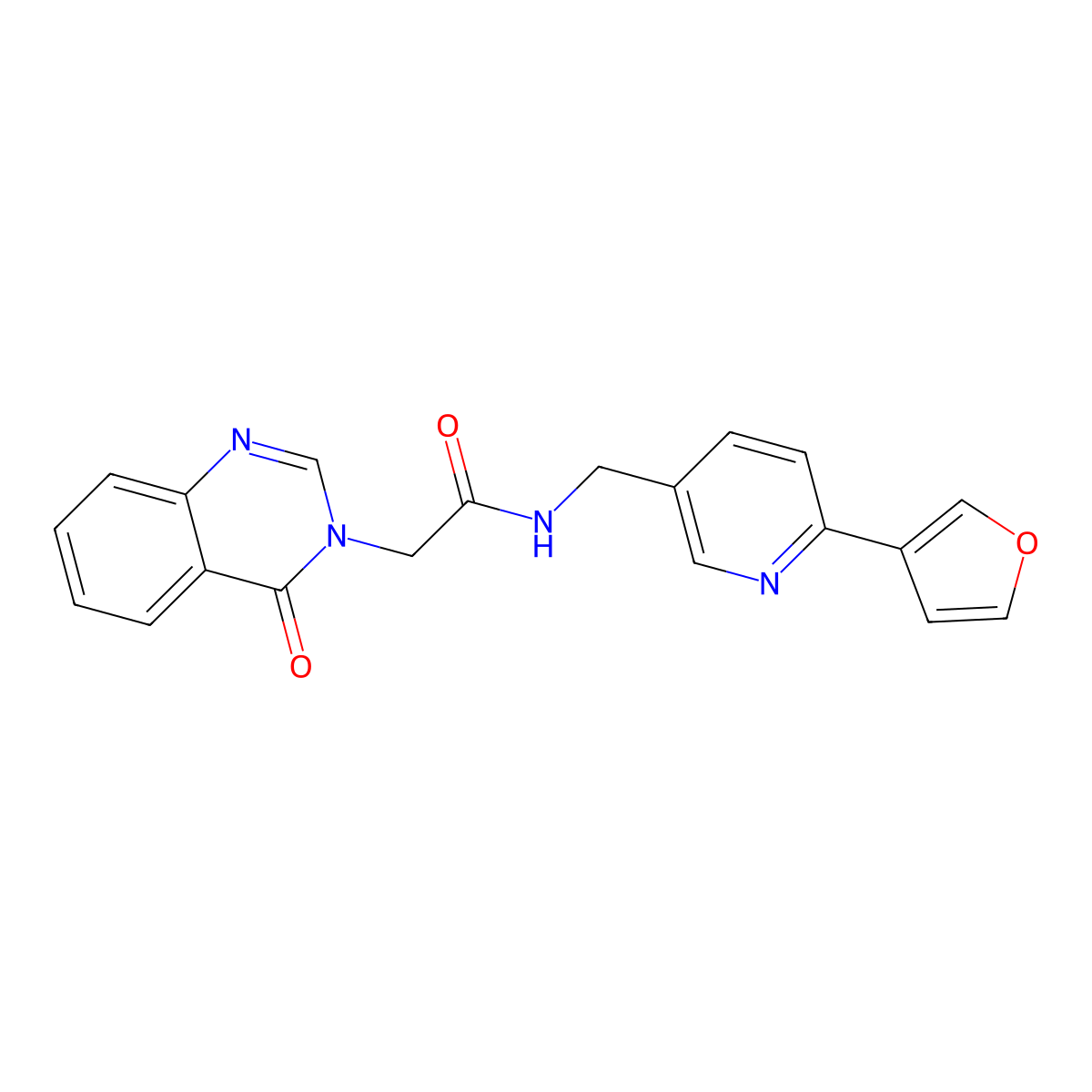 N-((6-(furan-3-yl)pyridin-3-yl)methyl)-2-(4-oxoquinazolin-3(4H)-yl)acetamide molecular structure, CAS 2034310-66-0