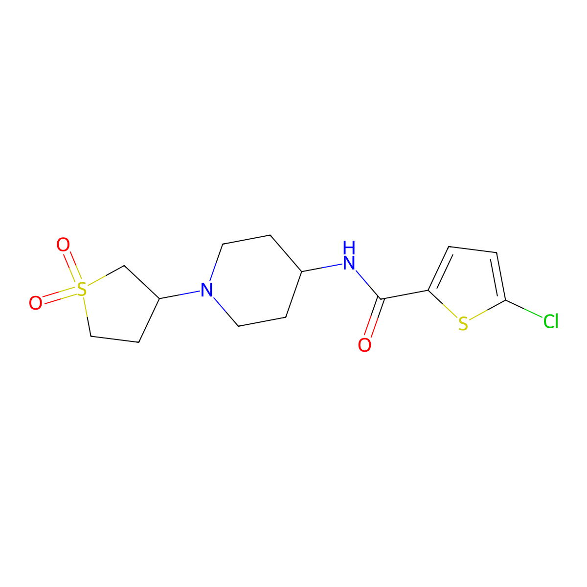 5-chloro-N-(1-(1,1-dioxidotetrahydrothiophen-3-yl)piperidin-4-yl)thiophene-2-carboxamide molecular structure, CAS 2034310-76-2