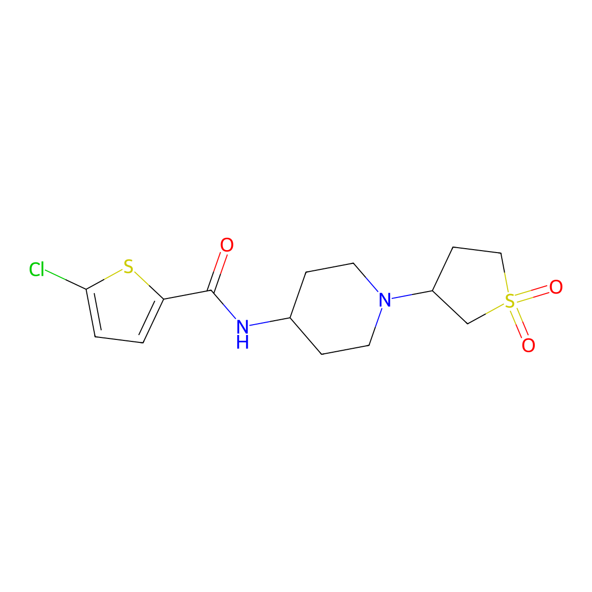 5-chloro-N-(1-(1,1-dioxidotetrahydrothiophen-3-yl)piperidin-4-yl)thiophene-2-carboxamide molecular structure, CAS 2034310-76-2