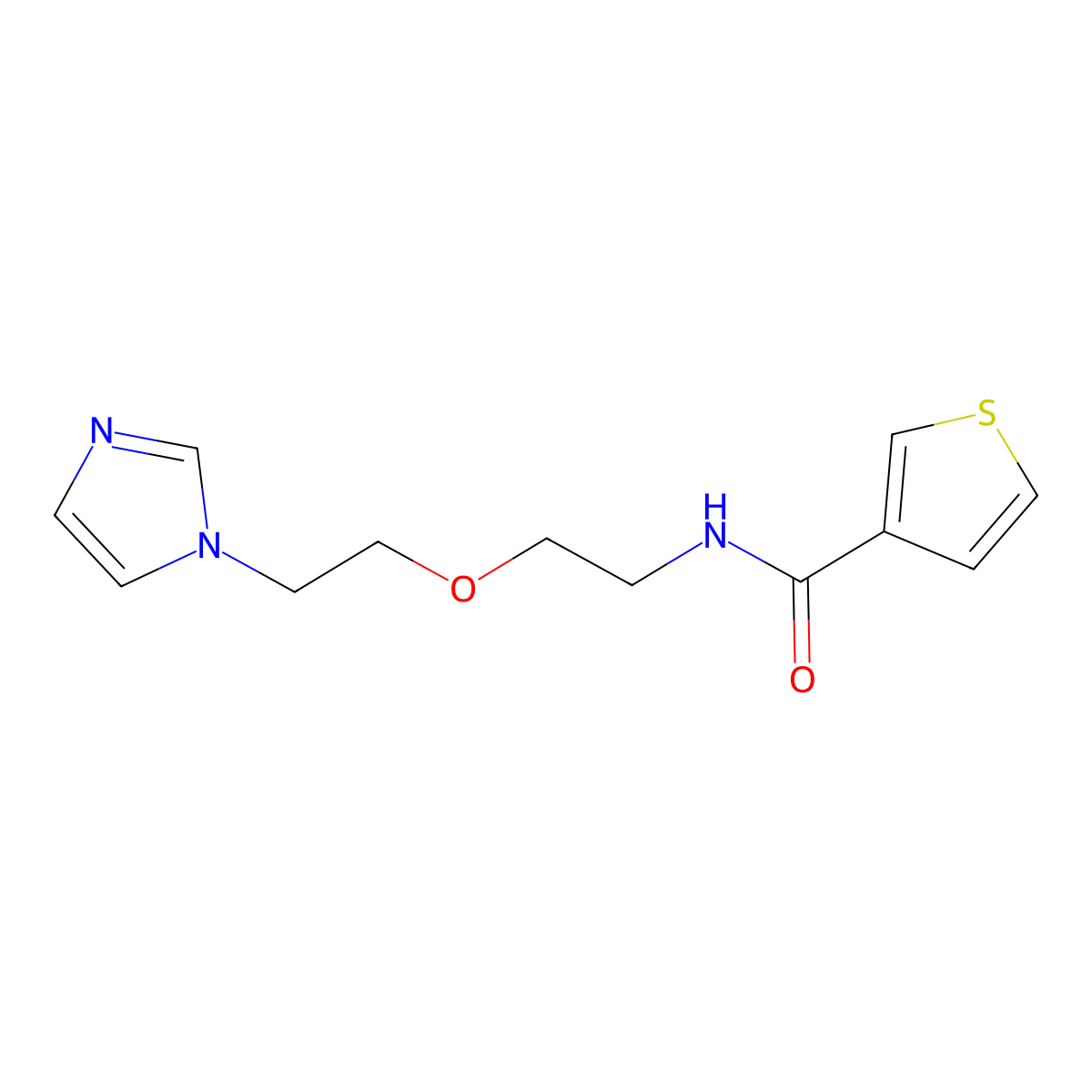 N-(2-(2-(1H-imidazol-1-yl)ethoxy)ethyl)thiophene-3-carboxamide molecular structure, CAS 2034310-77-3