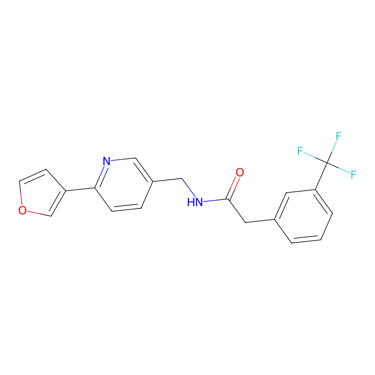 N-{[6-(furan-3-yl)pyridin-3-yl]methyl}-2-[3-(trifluoromethyl)phenyl]acetamide molecular structure, CAS 2034310-78-4