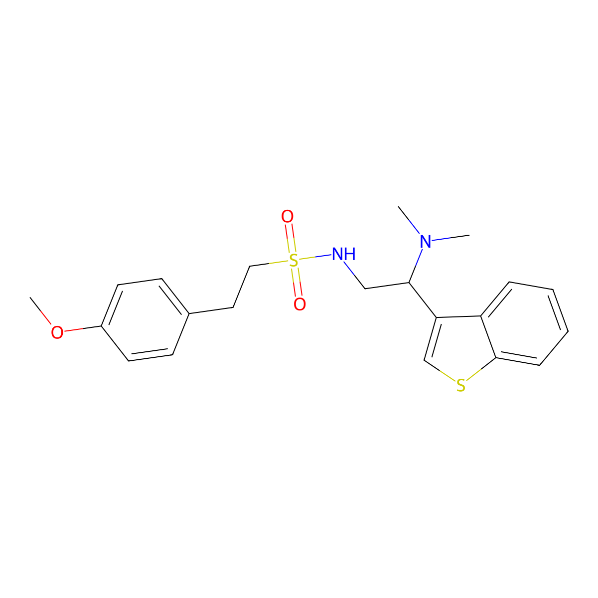 N-(2-(benzo[b]thiophen-3-yl)-2-(dimethylamino)ethyl)-2-(4-methoxyphenyl)ethanesulfonamide molecular structure, CAS 2034310-80-8