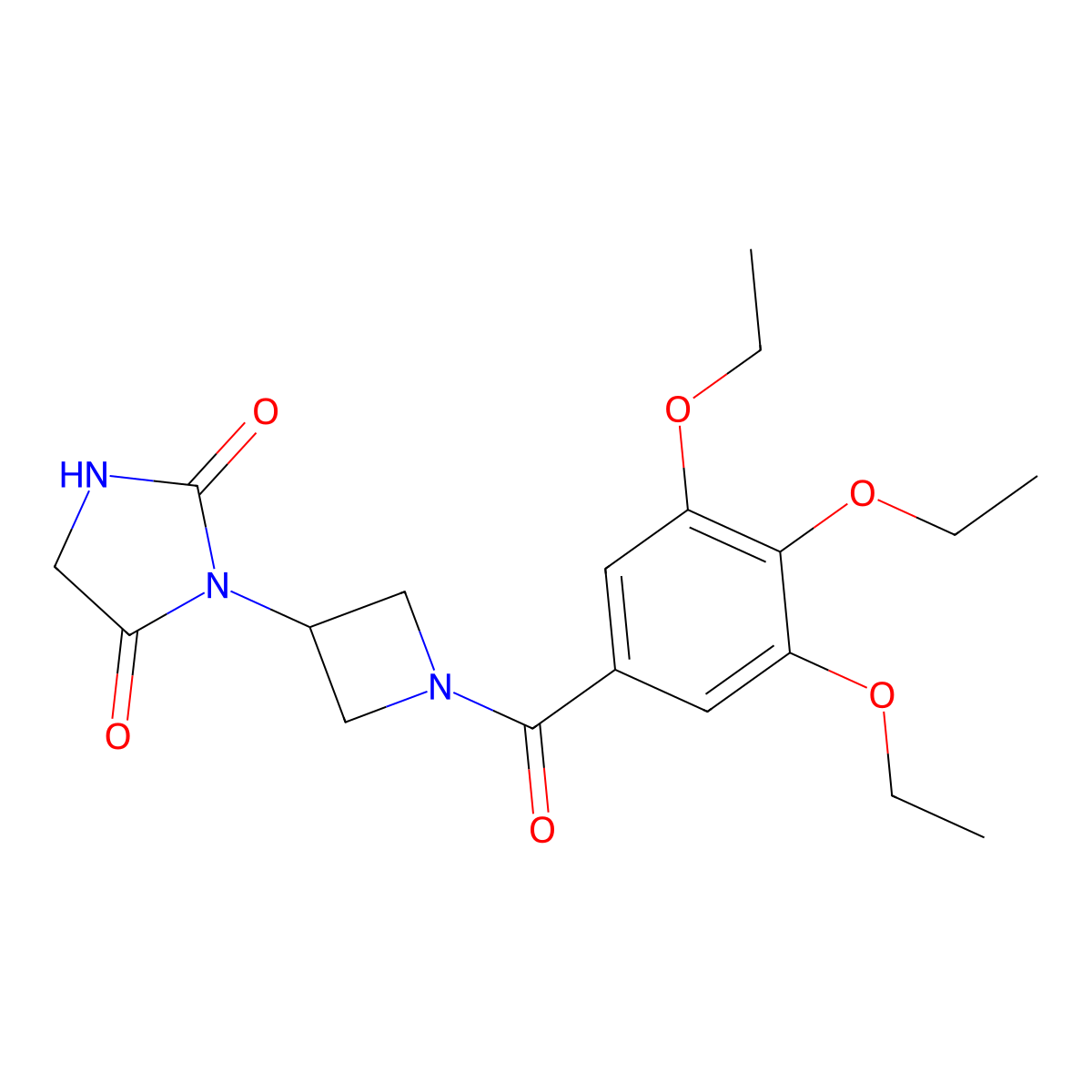 3-[1-(3,4,5-Triethoxybenzoyl)azetidin-3-yl]imidazolidine-2,4-dione molecular structure, CAS 2034310-86-4
