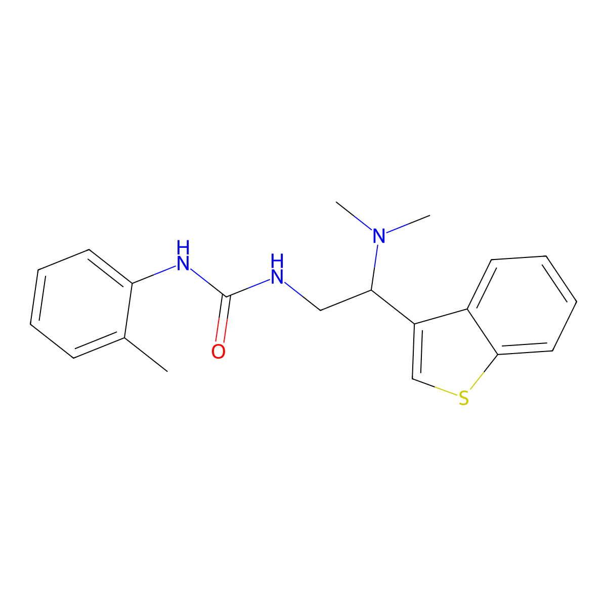 1-(2-(Benzo[b]thiophen-3-yl)-2-(dimethylamino)ethyl)-3-(o-tolyl)urea molecular structure, CAS 2034310-88-6