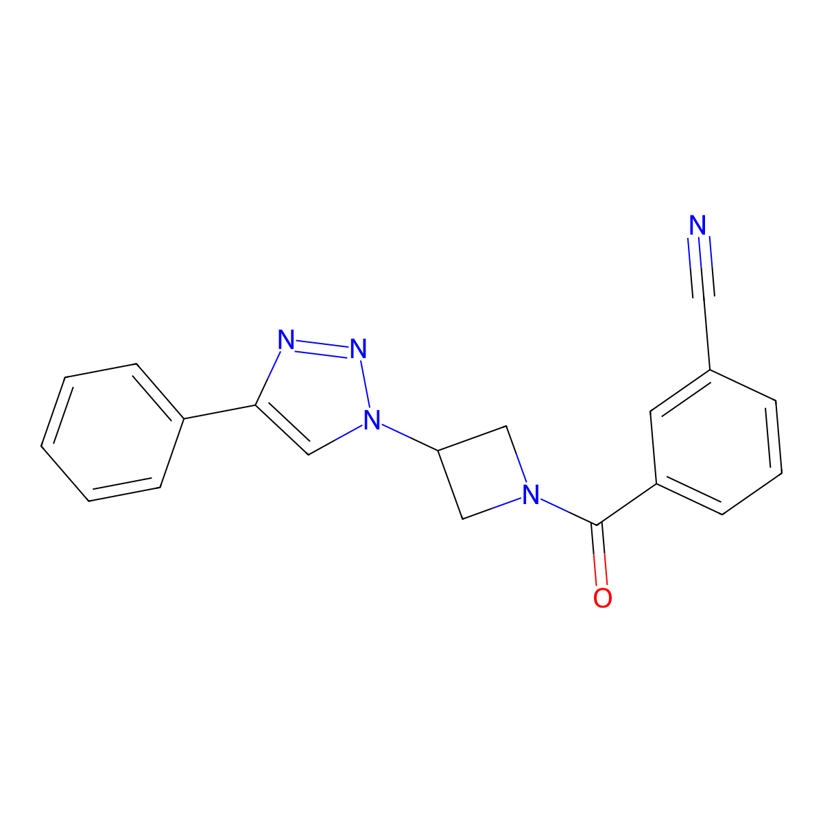3-[3-(4-phenyl-1H-1,2,3-triazol-1-yl)azetidine-1-carbonyl]benzonitrile molecular structure, CAS 2034310-94-4