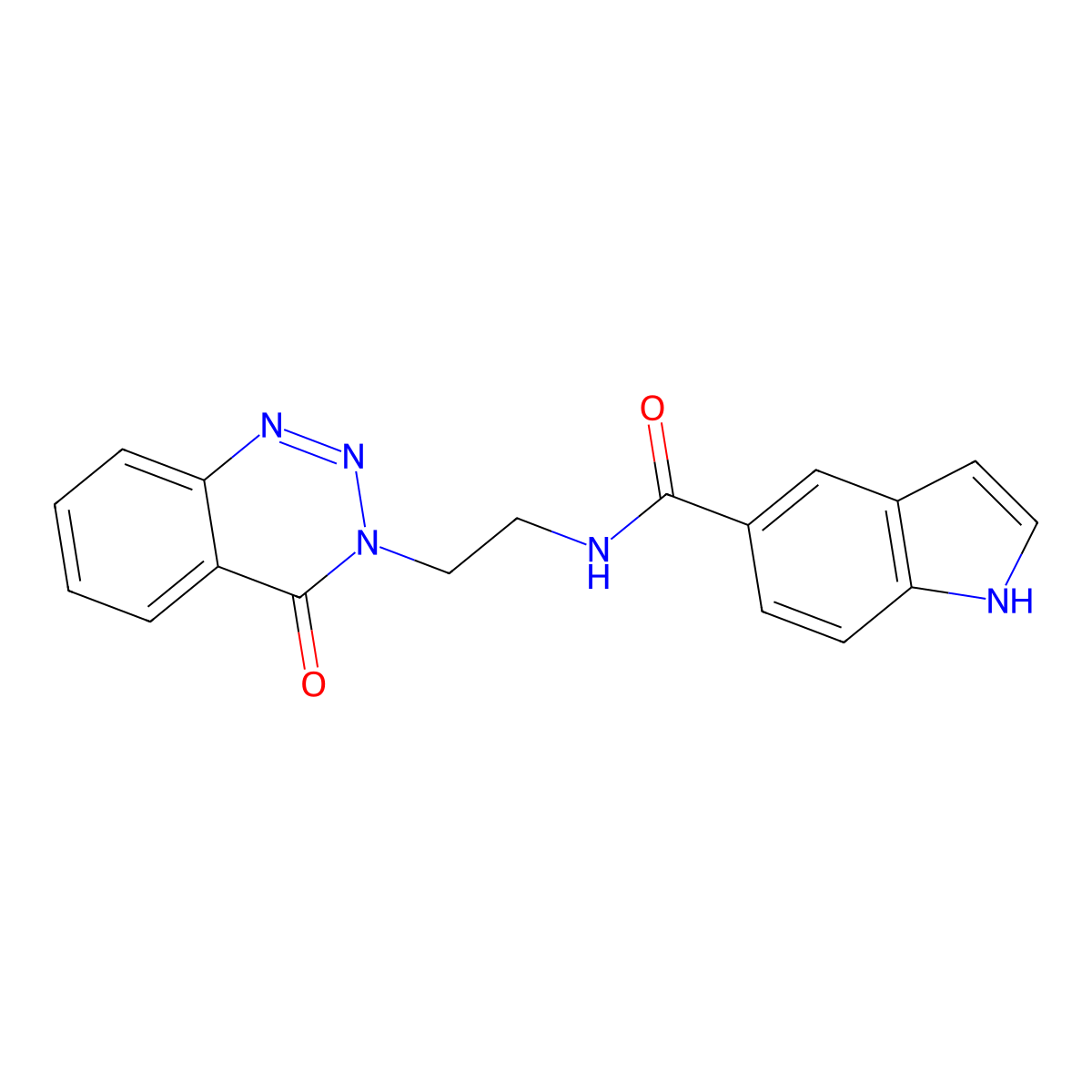 N-(2-(4-oxobenzo[d][1,2,3]triazin-3(4H)-yl)ethyl)-1H-indole-5-carboxamide molecular structure, CAS 2034311-11-8