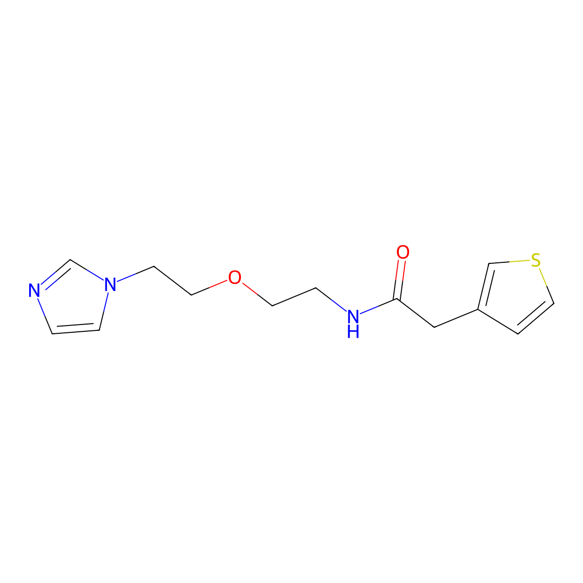 N-(2-(2-(1H-imidazol-1-yl)ethoxy)ethyl)-2-(thiophen-3-yl)acetamide molecular structure, CAS 2034311-19-6