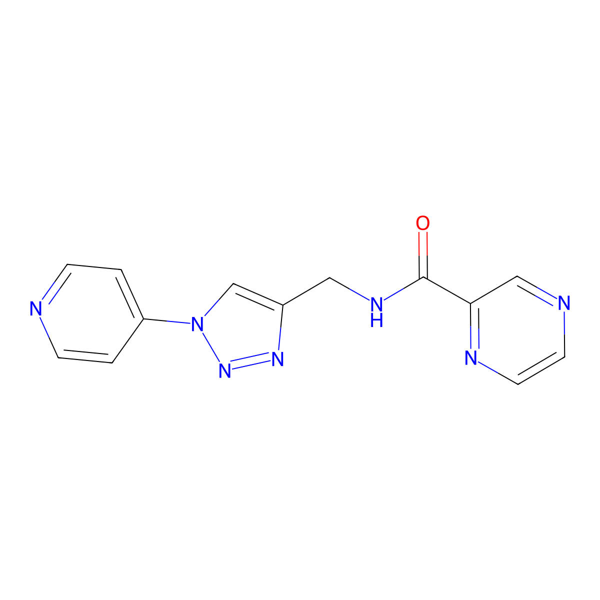 N-{[1-(pyridin-4-yl)-1H-1,2,3-triazol-4-yl]methyl}pyrazine-2-carboxamide molecular structure, CAS 2034311-20-9