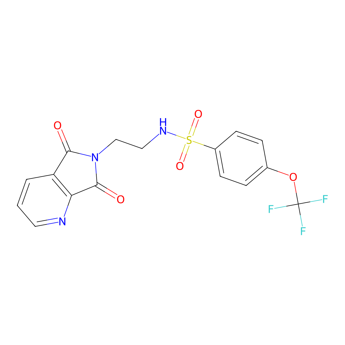 N-(2-{5,7-dioxo-5H,6H,7H-pyrrolo[3,4-b]pyridin-6-yl}ethyl)-4-(trifluoromethoxy)benzene-1-sulfonamide molecular structure, CAS 2034311-25-4