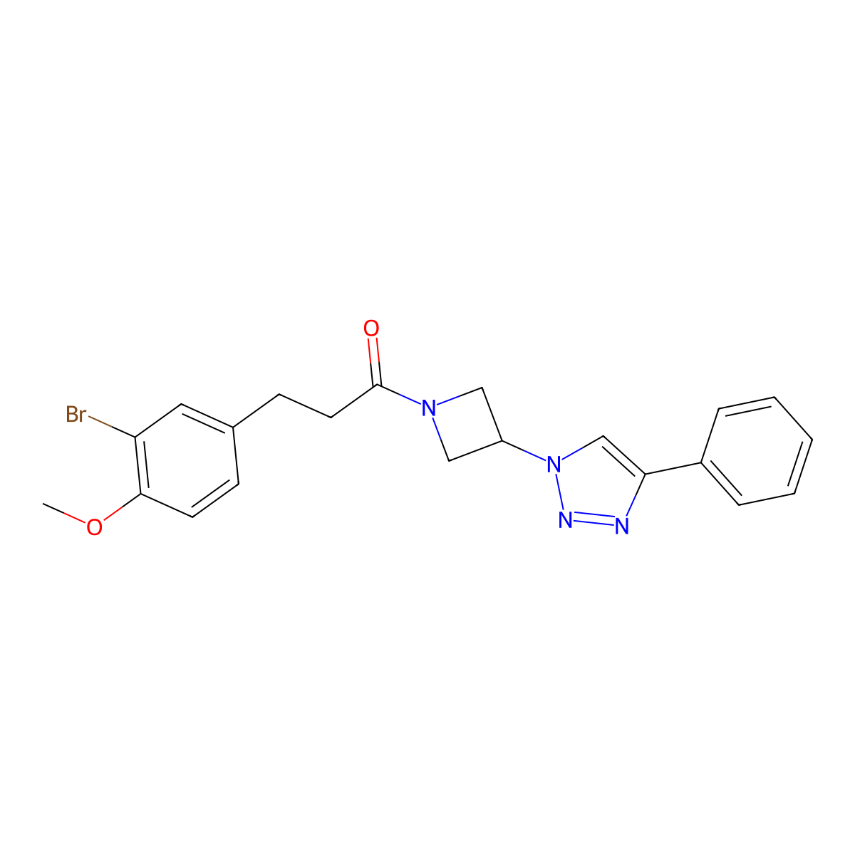 3-(3-bromo-4-methoxyphenyl)-1-(3-(4-phenyl-1H-1,2,3-triazol-1-yl)azetidin-1-yl)propan-1-one molecular structure, CAS 2034311-26-5