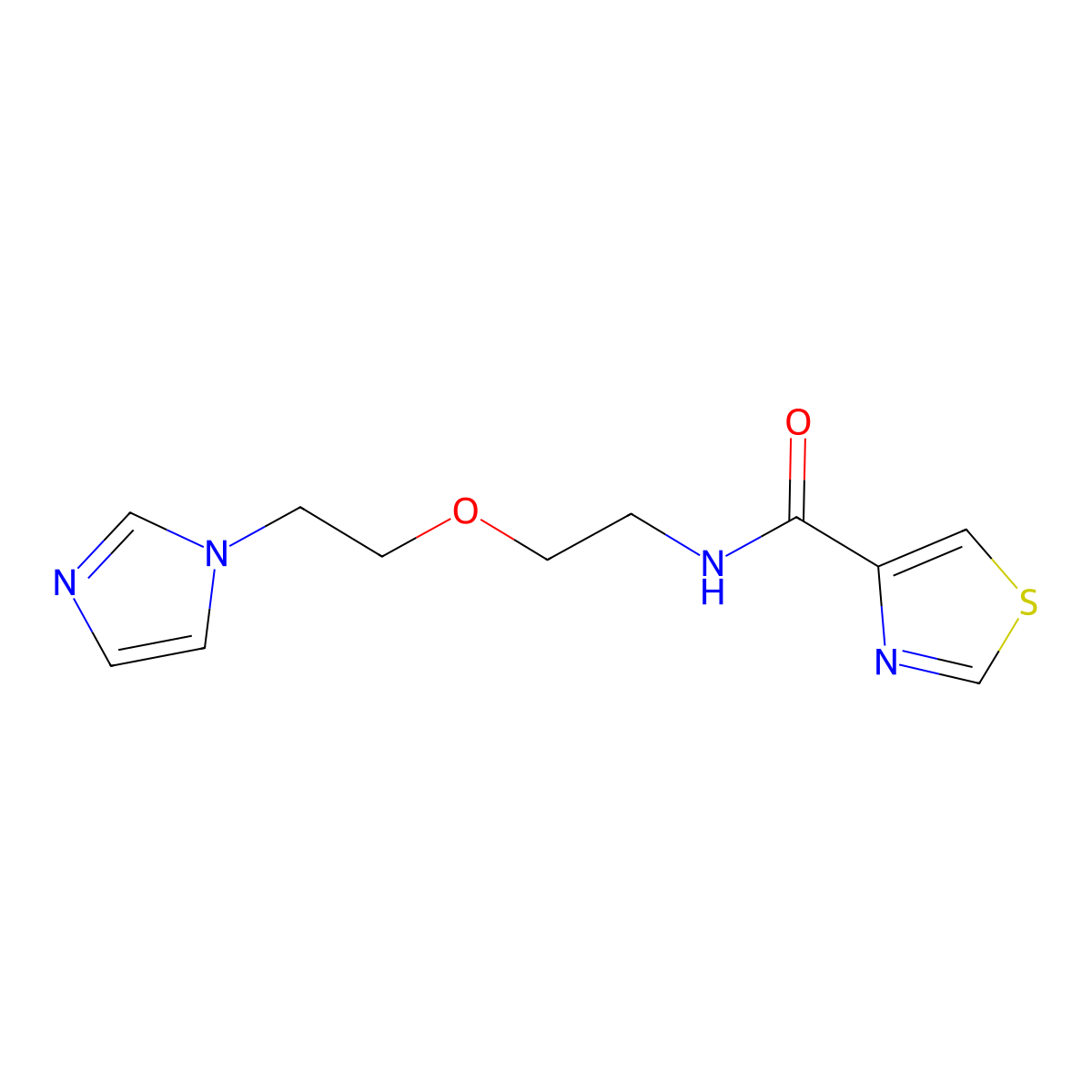 N-(2-(2-(1H-imidazol-1-yl)ethoxy)ethyl)thiazole-4-carboxamide molecular structure, CAS 2034311-33-4