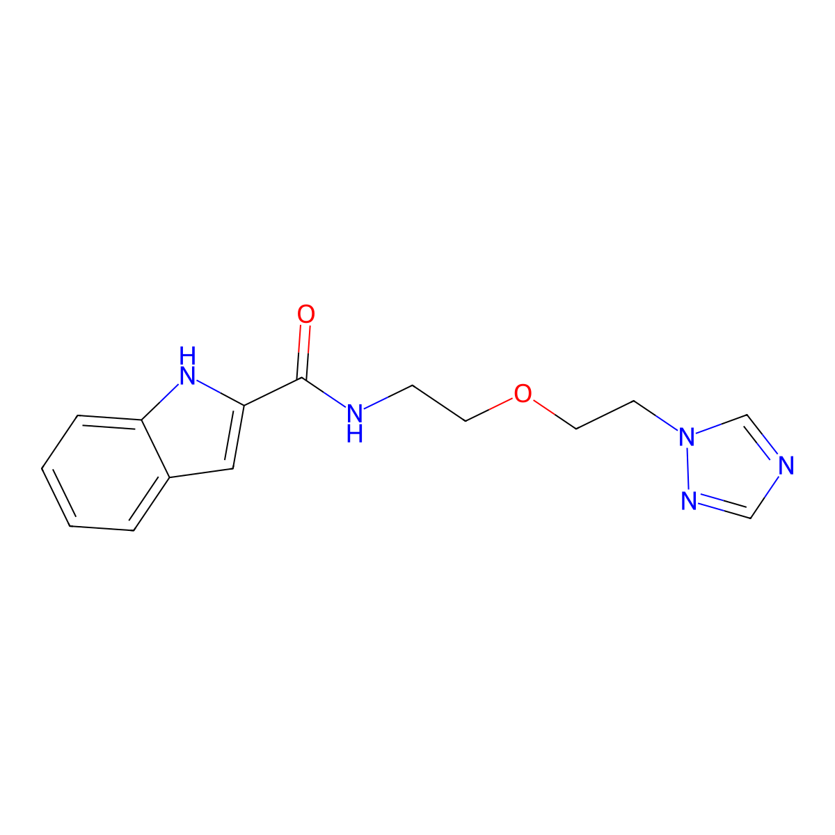 N-{2-[2-(1H-1,2,4-triazol-1-yl)ethoxy]ethyl}-1H-indole-2-carboxamide molecular structure, CAS 2034311-46-9