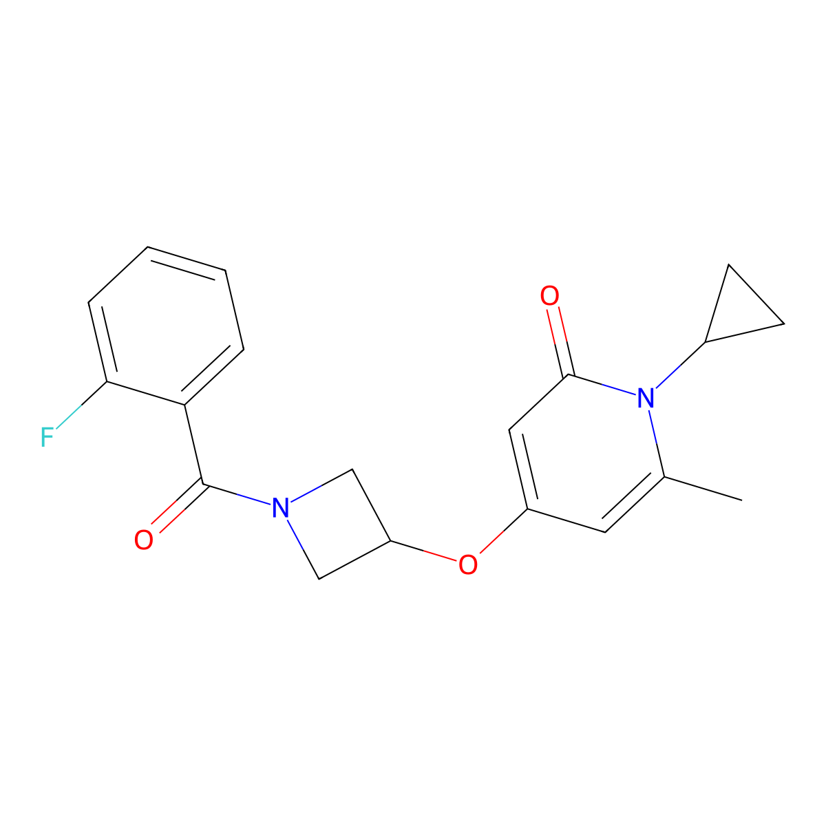 1-cyclopropyl-4-((1-(2-fluorobenzoyl)azetidin-3-yl)oxy)-6-methylpyridin-2(1H)-one molecular structure, CAS 2034311-48-1