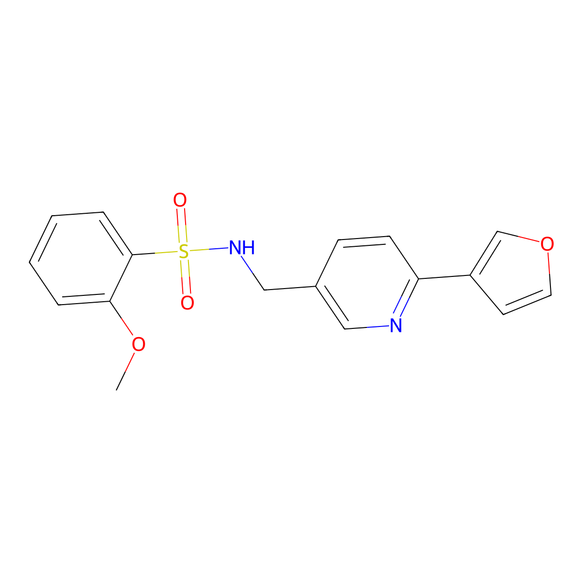 N-((6-(furan-3-yl)pyridin-3-yl)methyl)-2-methoxybenzenesulfonamide molecular structure, CAS 2034311-49-2