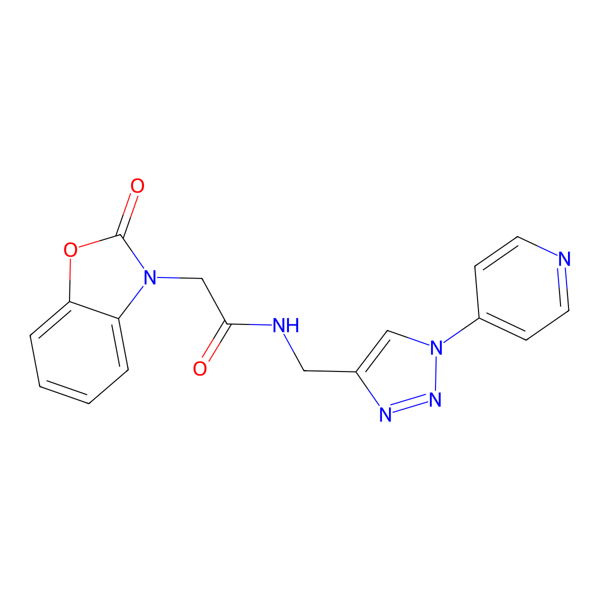2-(2-oxobenzo[d]oxazol-3(2H)-yl)-N-((1-(pyridin-4-yl)-1H-1,2,3-triazol-4-yl)methyl)acetamide molecular structure, CAS 2034311-52-7