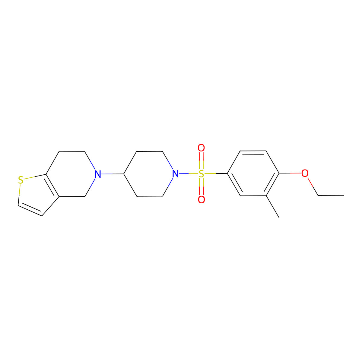 5-(1-((4-Ethoxy-3-methylphenyl)sulfonyl)piperidin-4-yl)-4,5,6,7-tetrahydrothieno[3,2-c]pyridine molecular structure, CAS 2034311-54-9