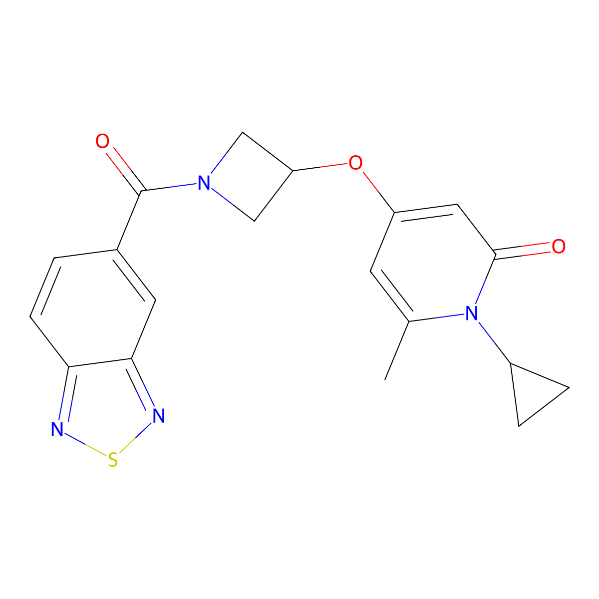4-((1-(benzo[c][1,2,5]thiadiazole-5-carbonyl)azetidin-3-yl)oxy)-1-cyclopropyl-6-methylpyridin-2(1H)-one molecular structure, CAS 2034311-55-0