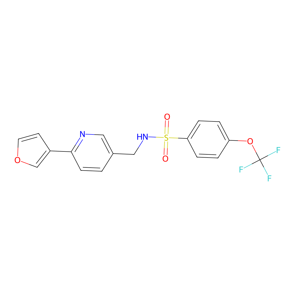 N-((6-(furan-3-yl)pyridin-3-yl)methyl)-4-(trifluoromethoxy)benzenesulfonamide molecular structure, CAS 2034311-66-3