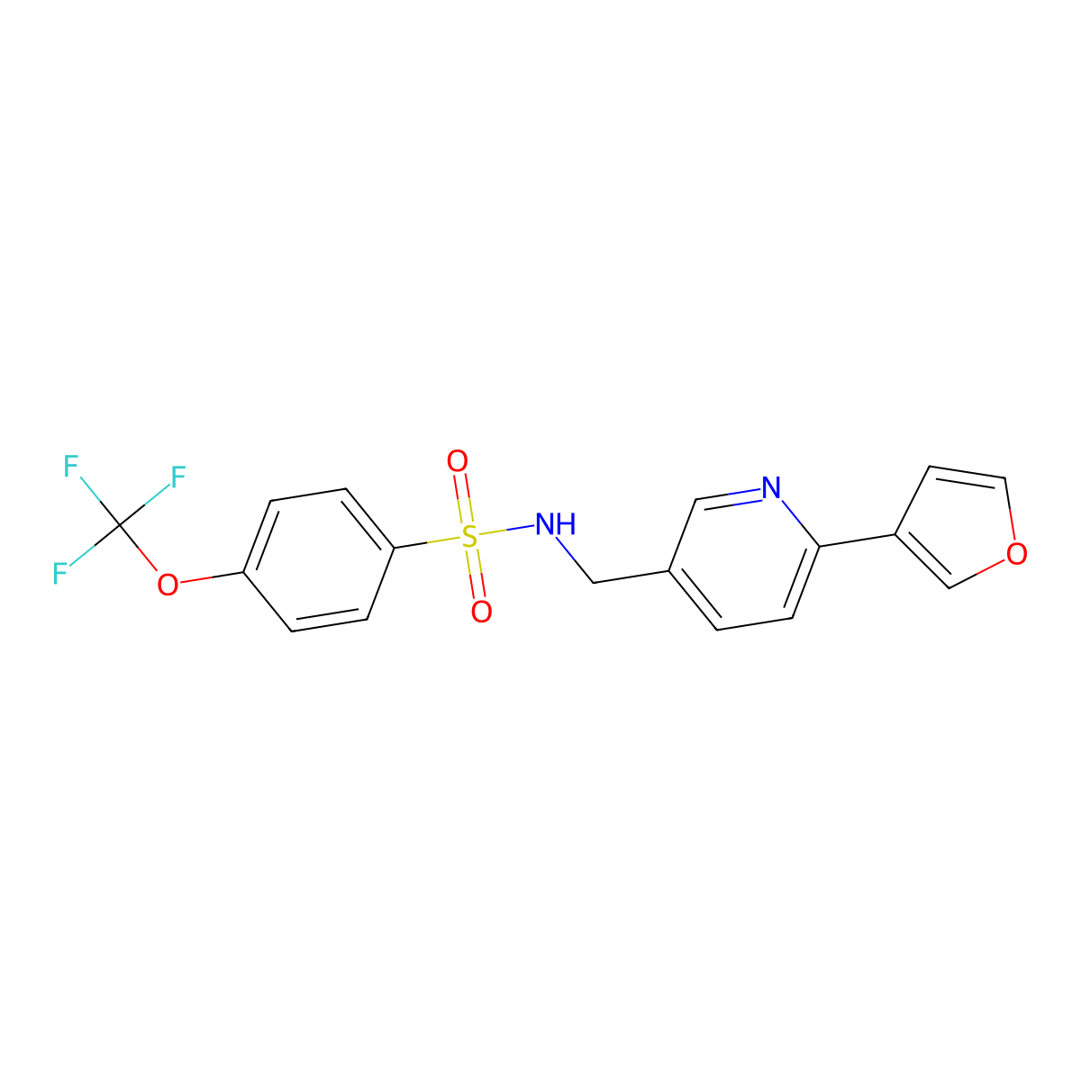 N-((6-(furan-3-yl)pyridin-3-yl)methyl)-4-(trifluoromethoxy)benzenesulfonamide molecular structure, CAS 2034311-66-3