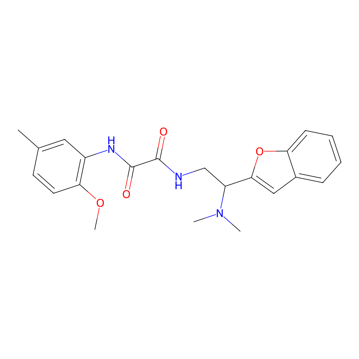 N1-(2-(benzofuran-2-yl)-2-(dimethylamino)ethyl)-N2-(2-methoxy-5-methylphenyl)oxalamide molecular structure, CAS 2034311-70-9