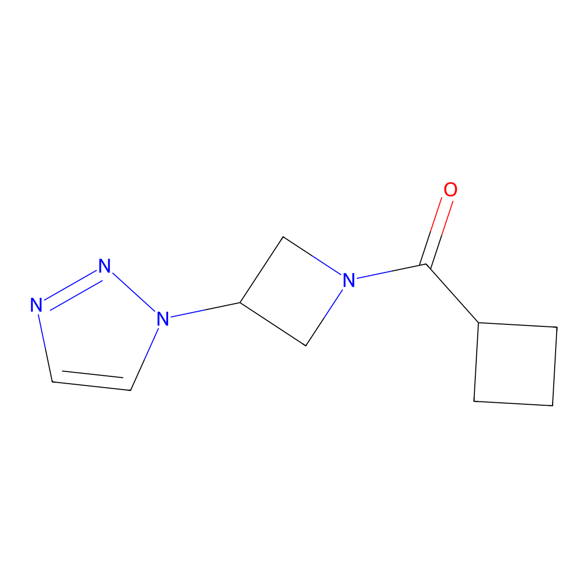 (3-(1H-1,2,3-triazol-1-yl)azetidin-1-yl)(cyclobutyl)methanone molecular structure, CAS 2034311-73-2
