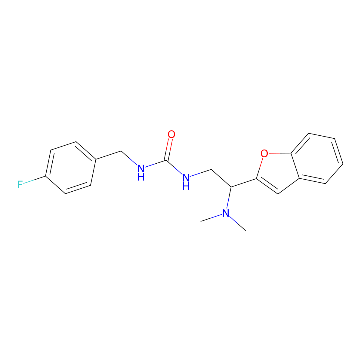 3-[2-(1-Benzofuran-2-yl)-2-(dimethylamino)ethyl]-1-[(4-fluorophenyl)methyl]urea molecular structure, CAS 2034311-87-8